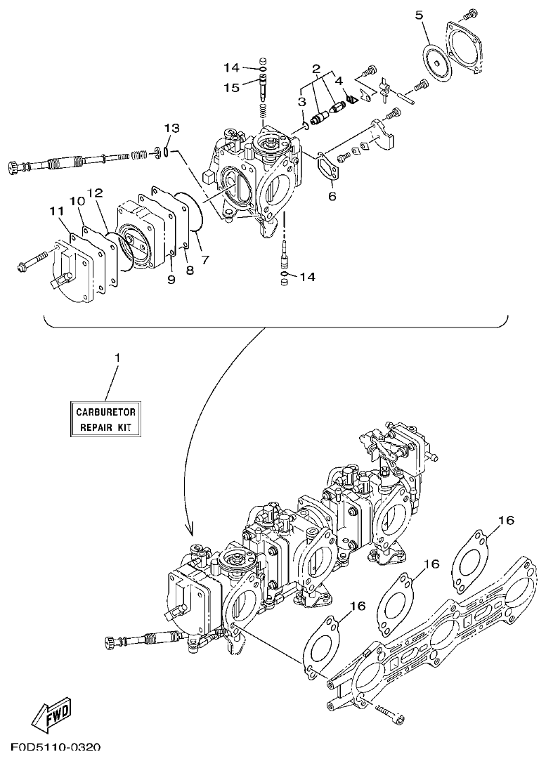 Yamaha A1 REPAIR KIT 2 parts diagram